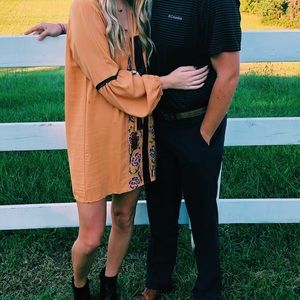 Mustard Embroidered Dress